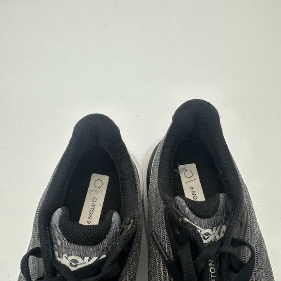 Womens 5.5 Hoka One One Clifton 9 Running Shoes Gray White Sneaker 1131170-BWHT - Picture 9 of 10